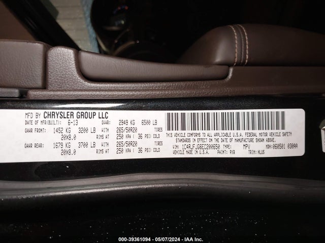 Jeep Grand Cherokee Summit 2014 1C4RJFJG6EC200650 Image 9