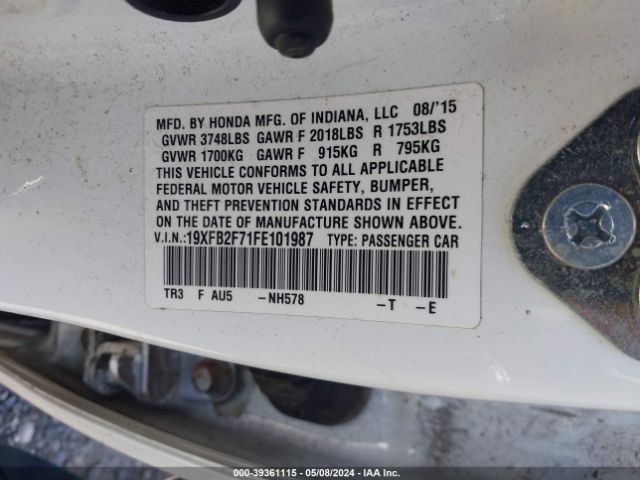 19XFB2F71FE101987 Honda CIVIC SE