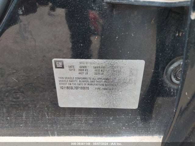 Chevrolet Malibu 1ls 2014 1G11B5SL7EF180870 Image 9