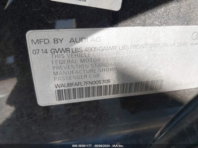 WAUBFAFL7FN005705 Audi A4 2.0t Premium