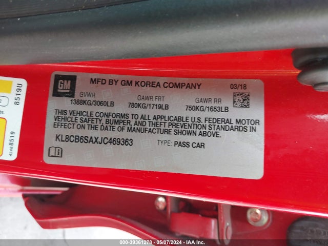 Chevrolet Spark Ls Cvt 2018 KL8CB6SAXJC469363 Image 9