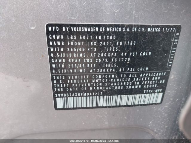 3VV8B7AX6PM041212 Volkswagen Tiguan 2.0t Se R-line Black