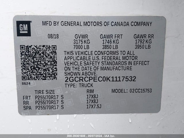 Chevrolet Silverado 1500 Ld Lt 2019 2GCRCPEC0K1117532 Image 9