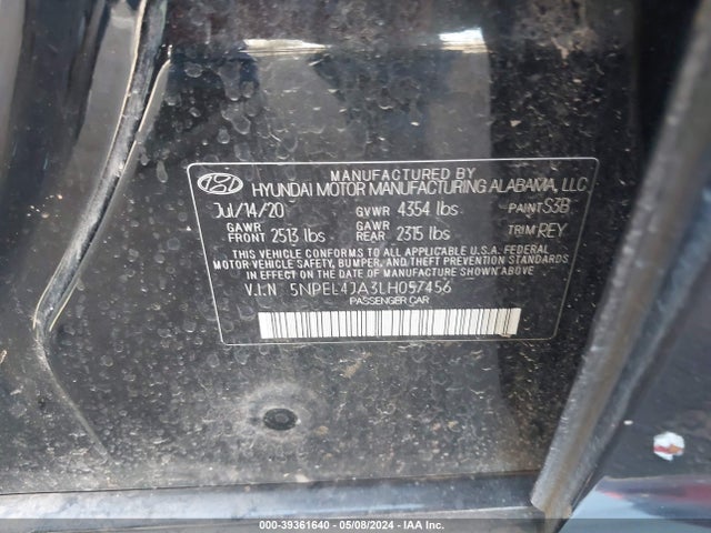 Hyundai SONATA SEL 2020 5NPEL4JA3LH057456 Image 9