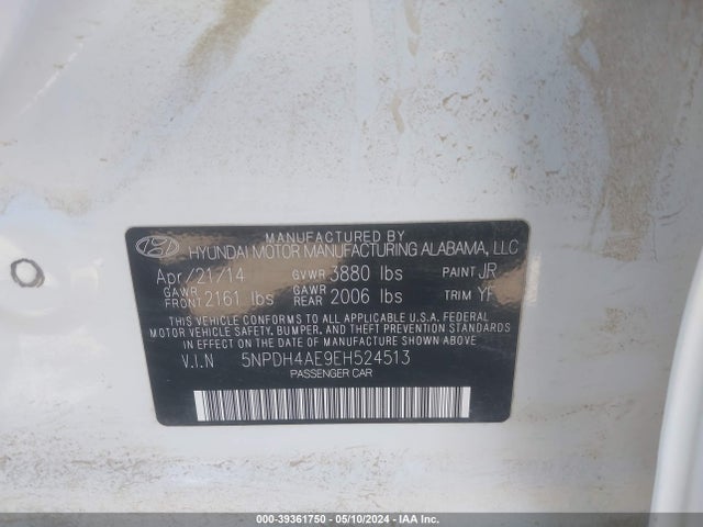 Hyundai ELANTRA SE 2014 5NPDH4AE9EH524513 Image 9