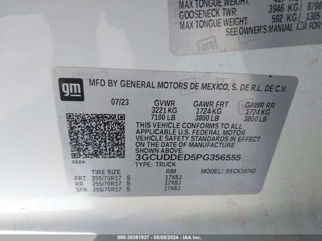 Chevrolet Silverado 1500 4wd  Standard Bed Lt 2023 3GCUDDED5PG356555 Image 9