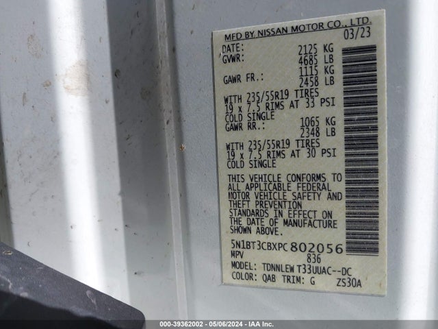 Nissan Rogue Sl Intelligent Awd 2023 5N1BT3CBXPC802056 Image 9