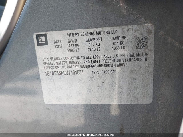 Chevrolet Cruze Lt Auto 2018 1G1BE5SM0J7161831 Image 9