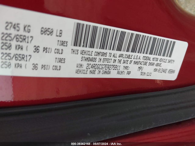 Dodge Grand Caravan Sxt 30th Anniversary 2014 2C4RDGCG7ER275911 Image 9