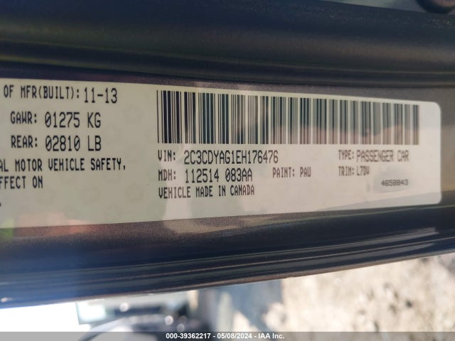 Dodge Challenger Sxt 2014 2C3CDYAG1EH176476 Image 9