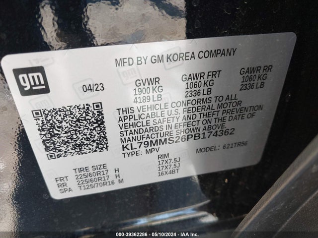 Chevrolet Trailblazer Fwd Ls 2023 KL79MMS26PB174362 Image 9