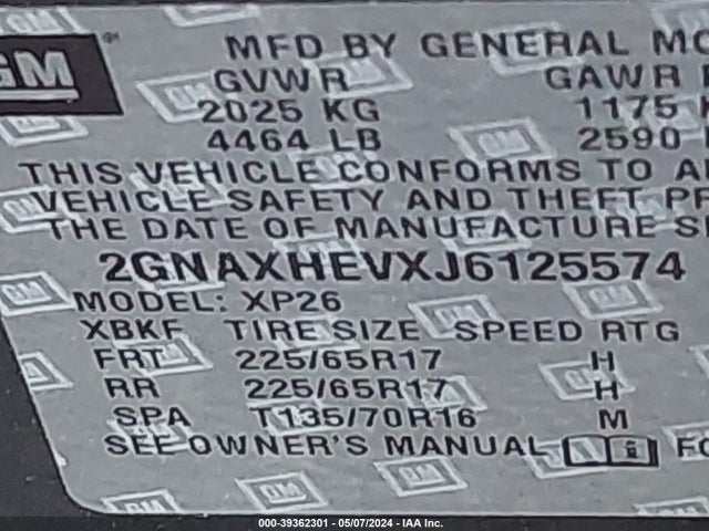 Chevrolet EQUINOX LS 2018 2GNAXHEVXJ6125574 Image 9