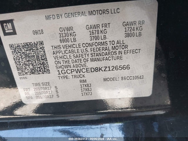 Chevrolet Silverado 1500 Lt 2019 1GCPWCED8KZ126566 Image 9
