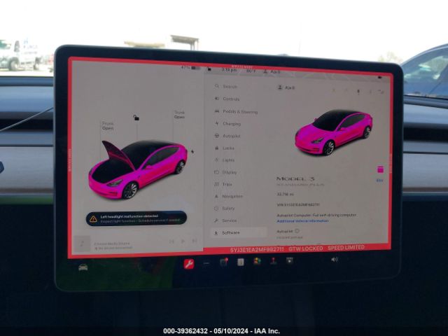 5YJ3E1EA2MF982711 Tesla Model 3 Standard Range Plus Rear-wheel Drive