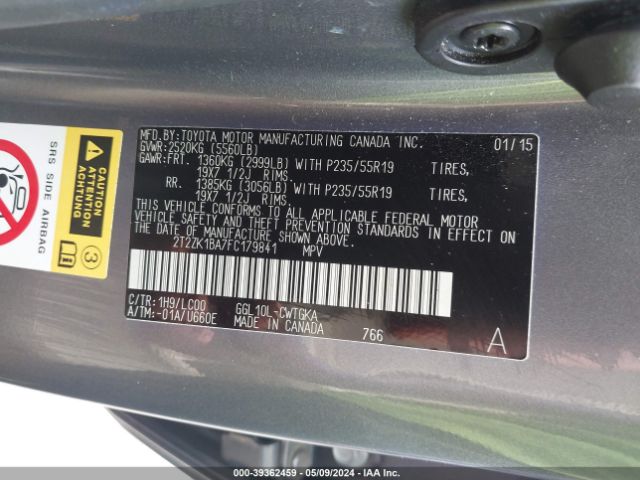 2T2ZK1BA7FC179841 Lexus RX 350
