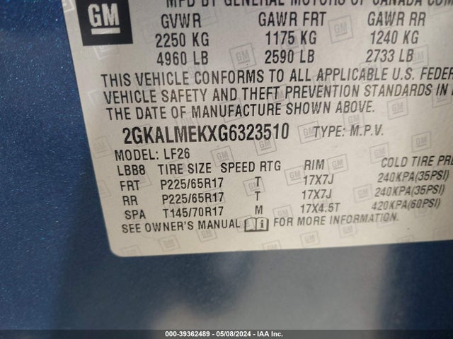 2GKALMEKXG6323510 GMC Terrain Sle-1