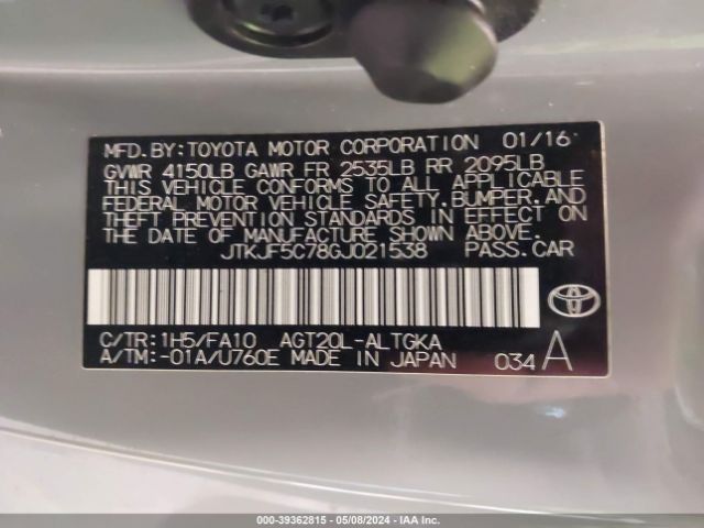 JTKJF5C78GJ021538 Scion TC