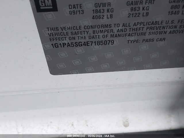 Chevrolet Cruze Ls Auto 2014 1G1PA5SG4E7185079 Image 9