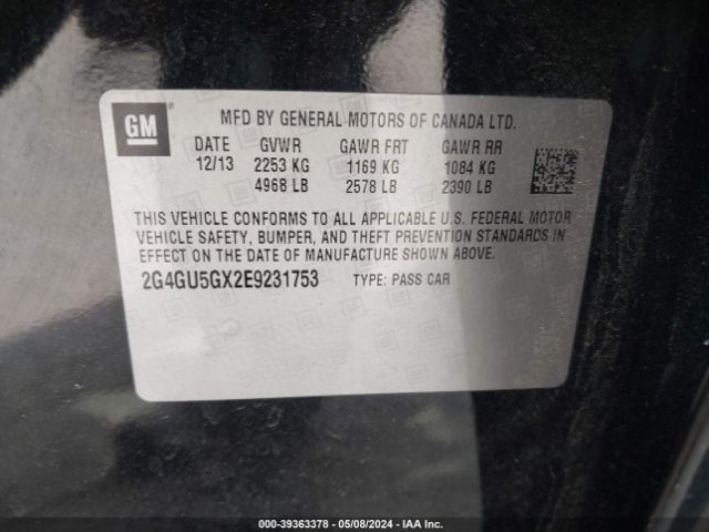 2G4GU5GX2E9231753 Buick REGAL GS