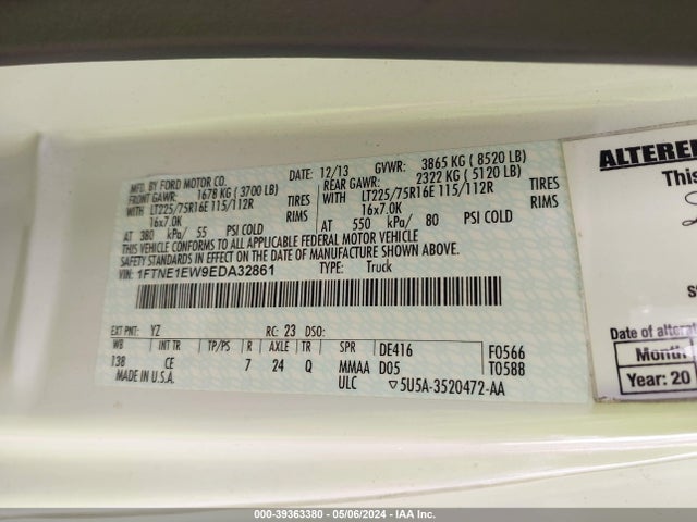 Ford E-150 Commercial 2014 1FTNE1EW9EDA32861 Image 9