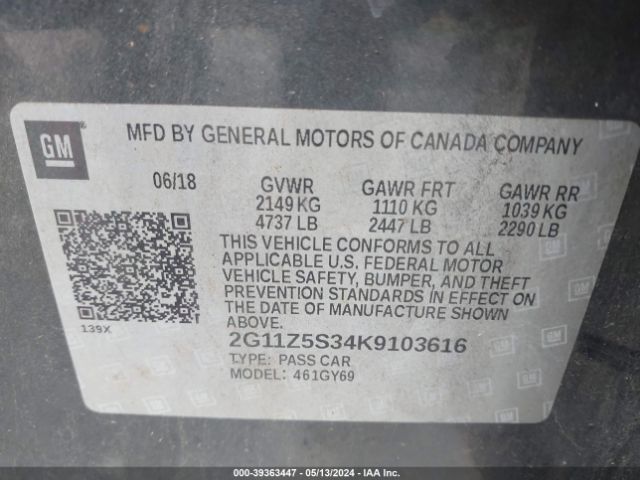 2G11Z5S34K9103616 Chevrolet IMPALA LT