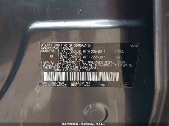 Toyota RAV4 LE 2018 JTMZFREV8JJ200862 Image 9