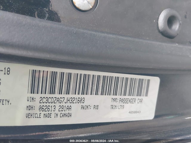 Dodge Challenger Sxt 2018 2C3CDZAG7JH321603 Image 9