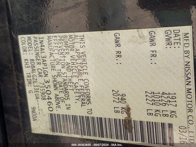 Nissan Altima 2016 1N4AL3AP1GN350460 Image 21