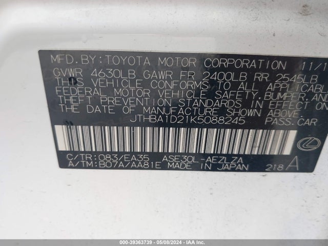 JTHBA1D21K5088245 Lexus IS 300