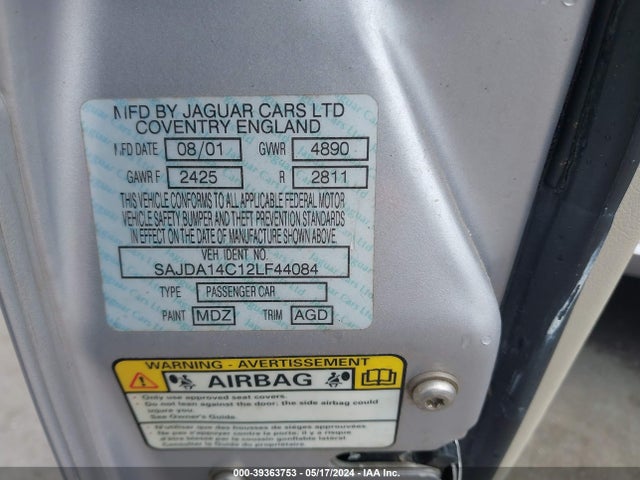 2002 JAGUAR XJ8 SAJDA14C12LF44084 Photo 8