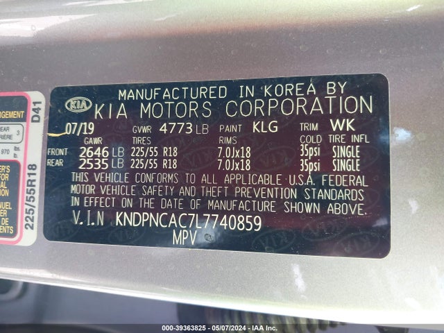 KIA Sportage Ex 2020 KNDPNCAC7L7740859 Image 9