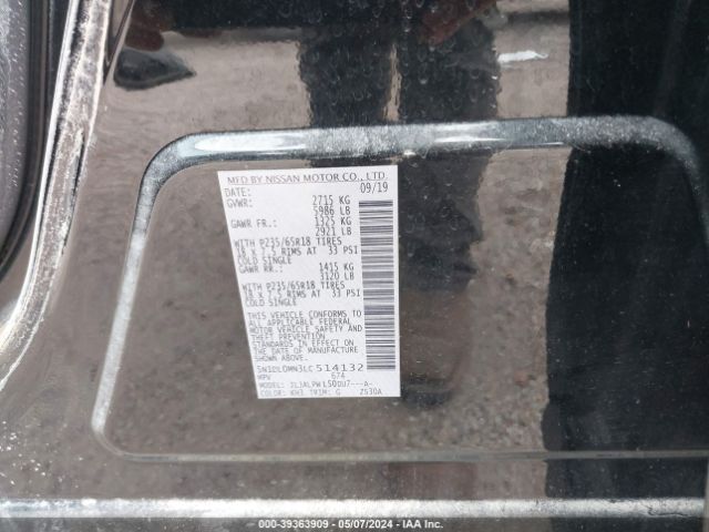 5N1DL0MN3LC514132 Infiniti QX60 PURE