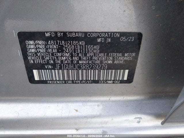 JF1GUHJC3R8239279 Subaru Impreza Rs 5-door