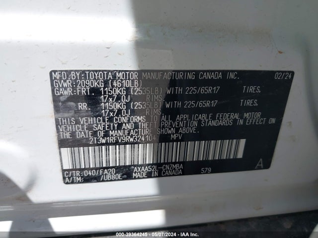Toyota Rav4 Xle 2024 2T3W1RFV9RW324104 Image 9