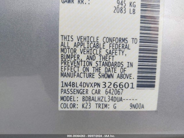Nissan Altima 2023 1N4BL4DVXPN326601 Image 22