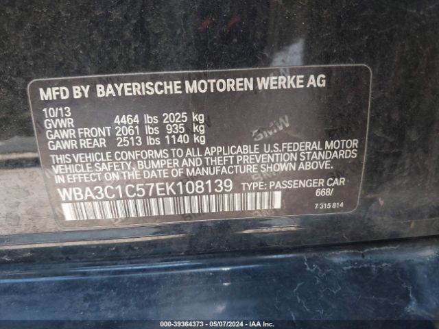 WBA3C1C57EK108139 BMW 328I