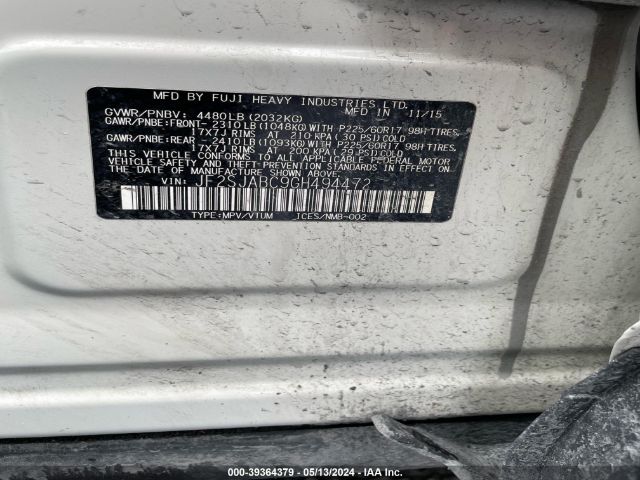 JF2SJABC9GH494472 Subaru Forester 2.5i