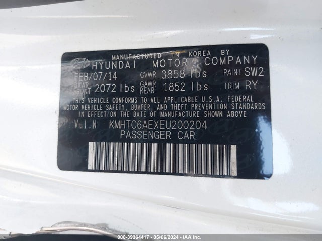 Hyundai Veloster Turbo W/black 2014 KMHTC6AEXEU200204 Image 9