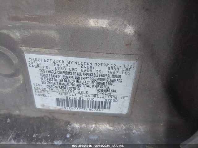 Nissan Versa 1.6 Sv 2014 3N1CN7AP9EL807813 Image 9