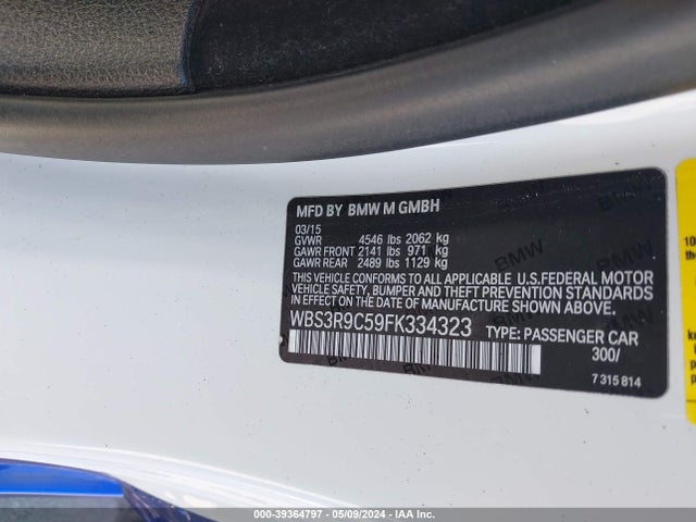 BMW M4 2015 WBS3R9C59FK334323 Image 9