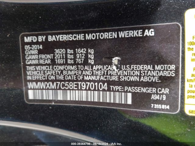 WMWXM7C58ET970104 Mini Hardtop Cooper S