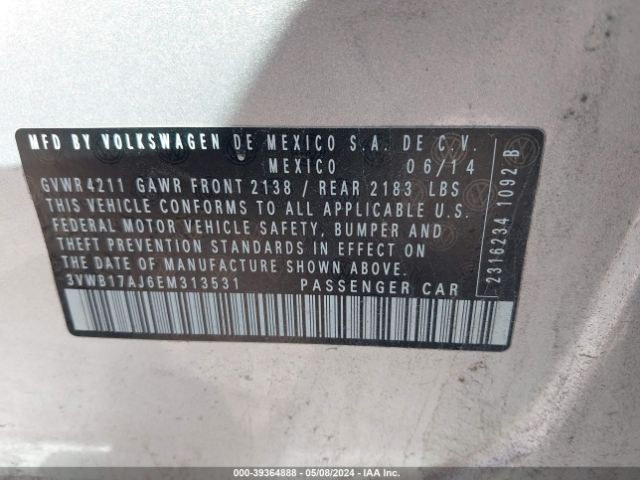 3VWB17AJ6EM313531 Volkswagen Jetta 1.8t Se