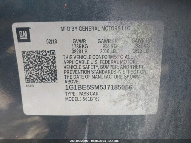 Chevrolet Cruze Lt Auto 2018 1G1BE5SM5J7185056 Image 9