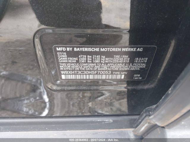 WBXHT3C30H5F70053 BMW X1 Xdrive28i