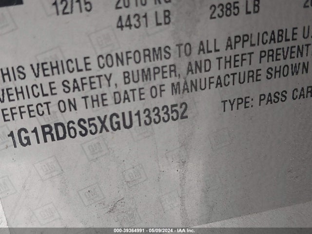 Chevrolet Volt Premier 2016 1G1RD6S5XGU133352 Image 9