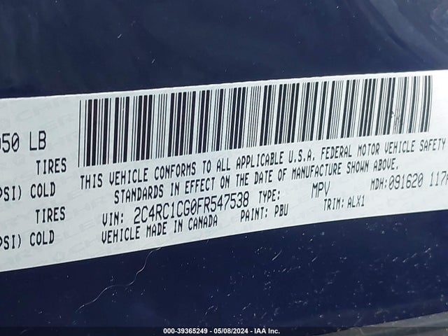 2C4RC1CG0FR547538 Chrysler Town & Country Touring-l