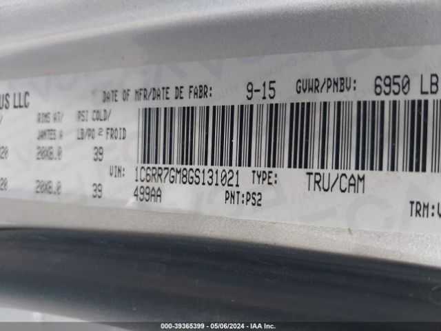 1C6RR7GM8GS131021 RAM 1500 Slt