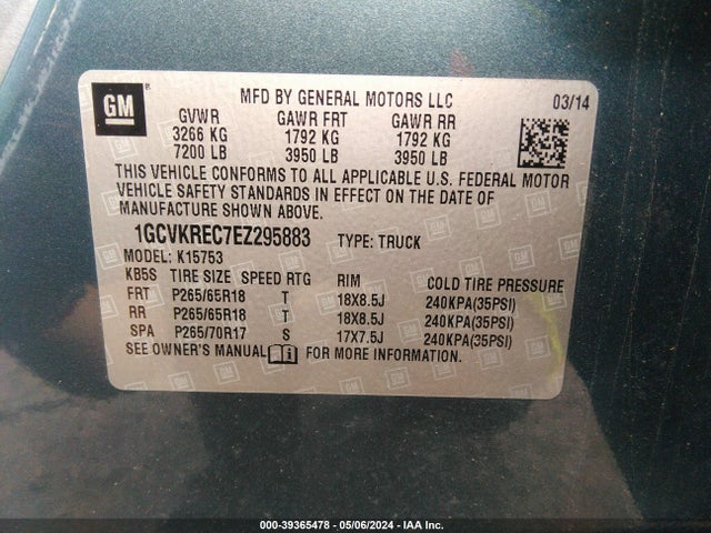 Chevrolet Silverado 1500 2lt 2014 1GCVKREC7EZ295883 Image 9