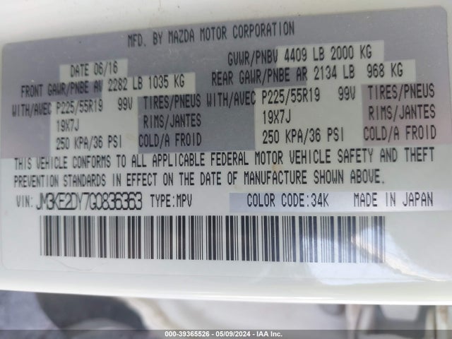 Mazda Cx-5 Grand Touring 2016 JM3KE2DY7G0836363 Image 9