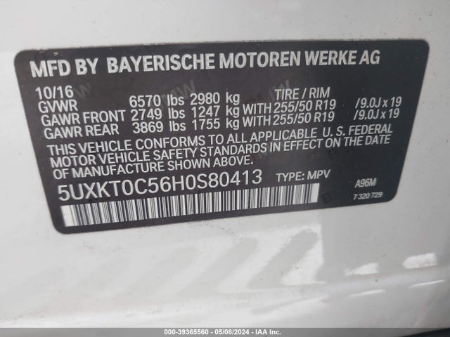 5UXKT0C56H0S80413 BMW X5 Edrive Xdrive40e Iperformance